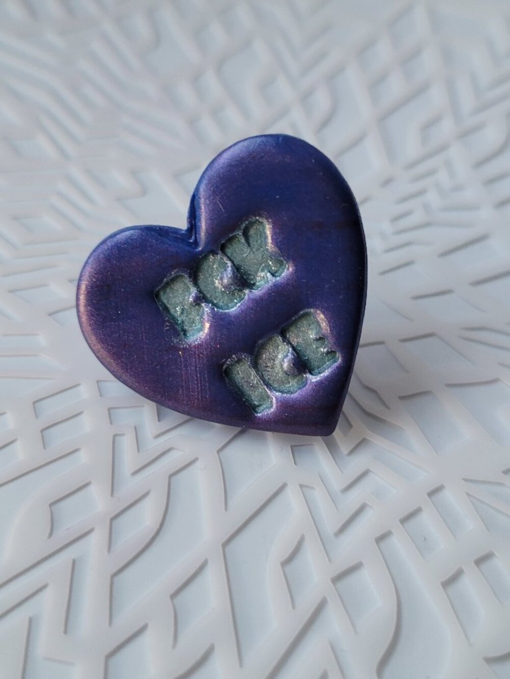 FCK ICE Heart Pin | Purple Handmade Statement Pin | Protest Pin